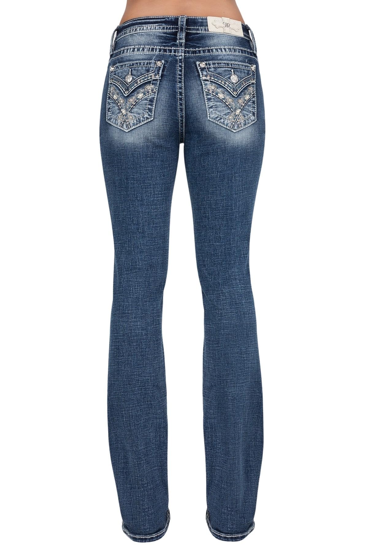 【最終値下げ】Miss Me／クリスチャンクロスジーンズ／十字架／キラキラ／豪華 Gothic Cross Straight Jeans | Only $124.00 | Dark Wash | Miss Me