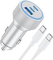 WODENTA 67W USB C Car Charger for iPhone 17/16/15 Pro Max - 3-Port Fast Charging Adapter with 3FT Cable, iPad & Galaxy Compatible