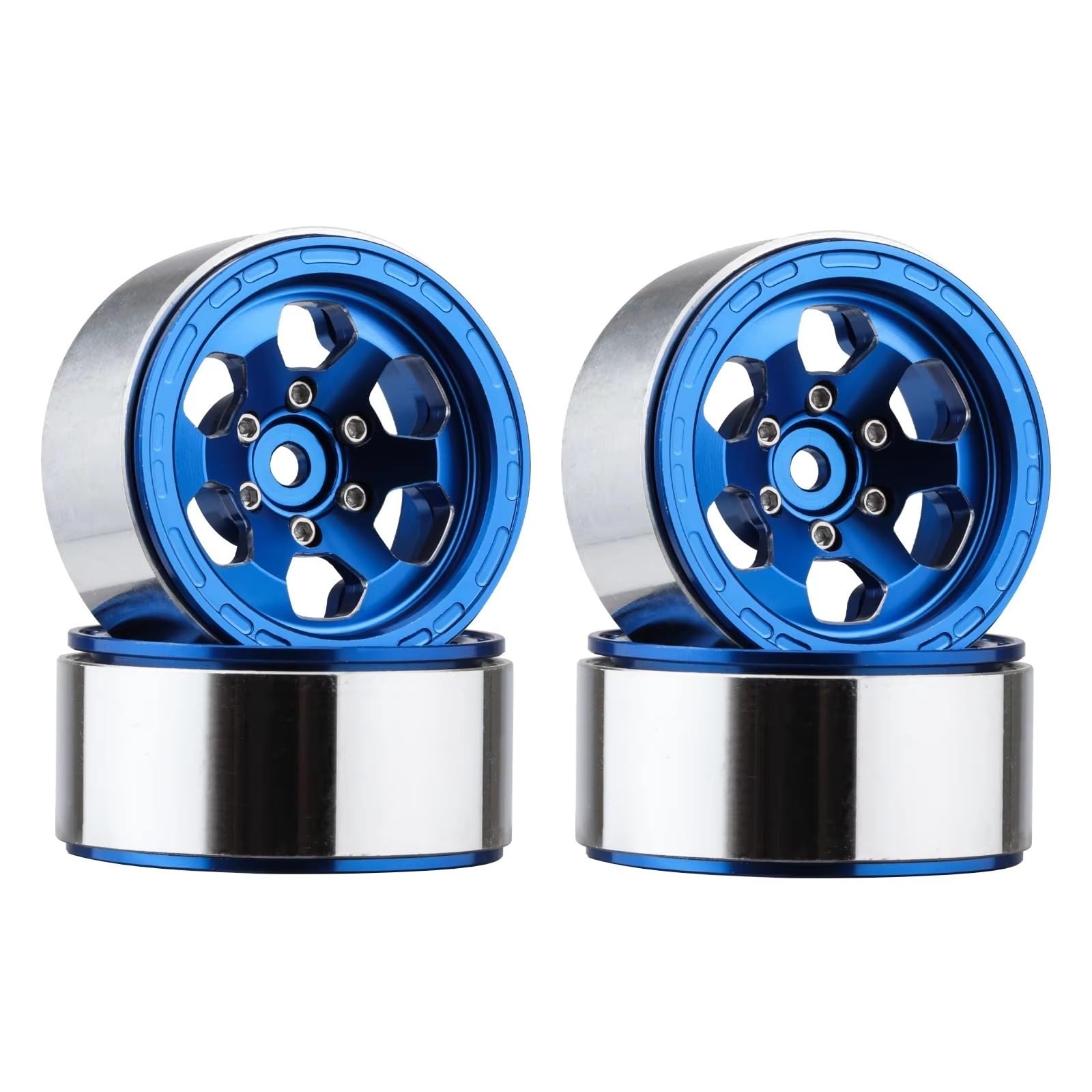 ModèLes RéDuits Rc pour 1/18 4 Jantes CNC Aluminium Beadlock 1,3" Jante Moyeu Polygonal Télécommande Voiture Crawler Améliorations Accessoires