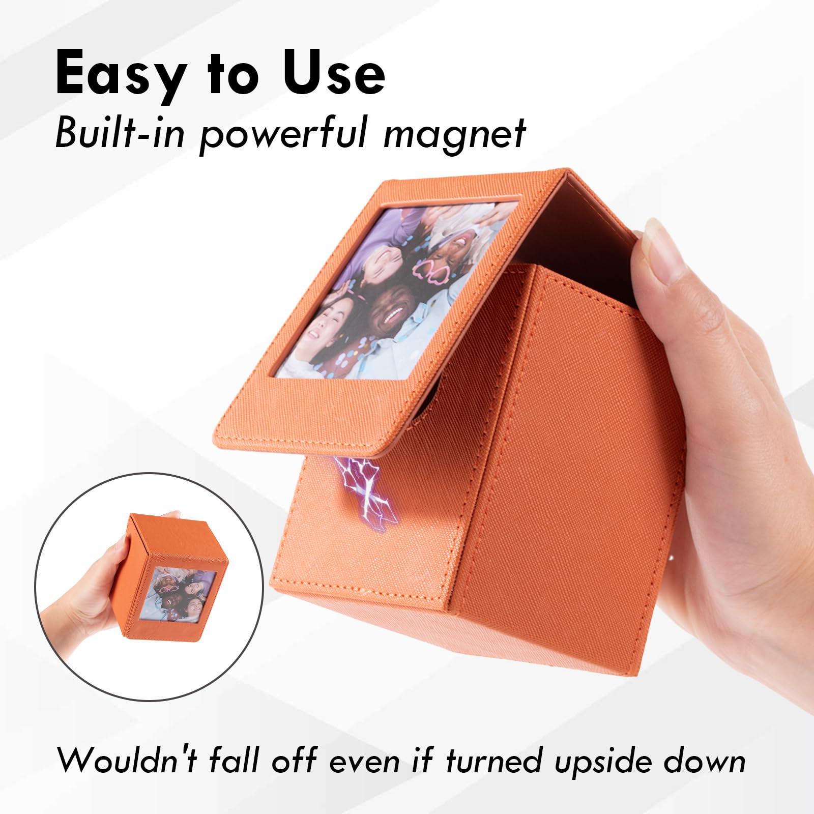 Étui de Rangement pour Films Instax Square, pour Support Photo Instax Square - Boîte Photo pour Fujifilm Instax Square (86x72mm) SQ1 SQ20 SQ40 SQ10 SQ6 SP-3 - Marron