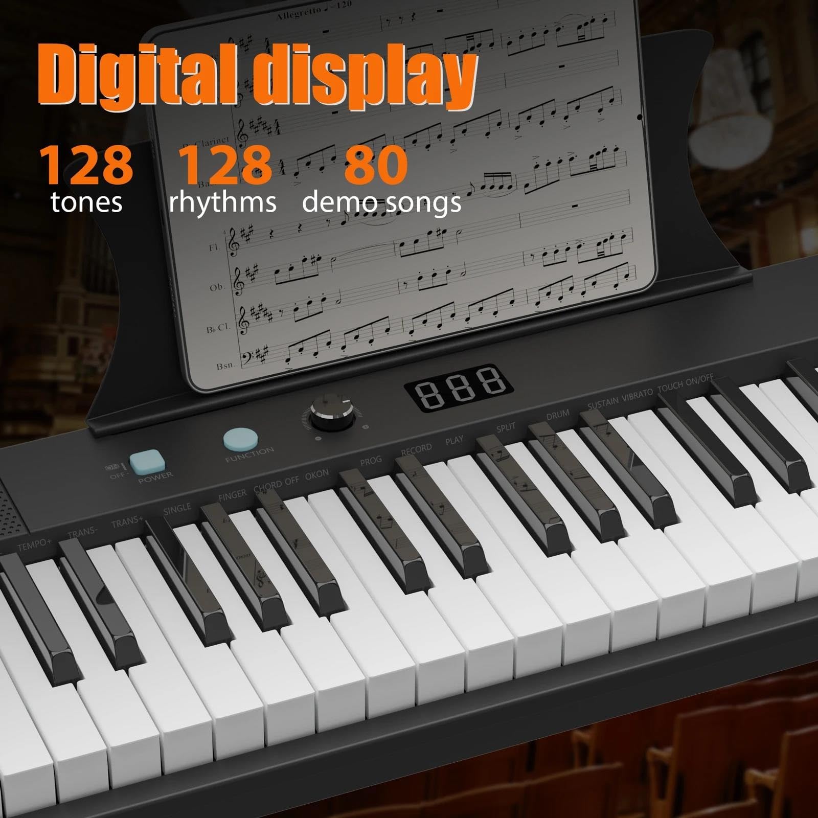 Pianino Elektroniczne 61 Klawiszowe Przenośne Półważone Pianino Elektroniczne Z Wbudowanymi Głośnikami