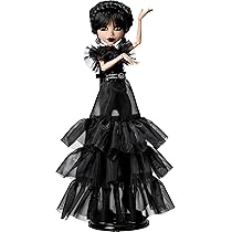Monster High Mercoledì, bambola Rave’N Mercoledì da collezione in abito nero in stile gotico ispirato alla scena del ballo, accessori premium e supporto per bambola, HXJ03