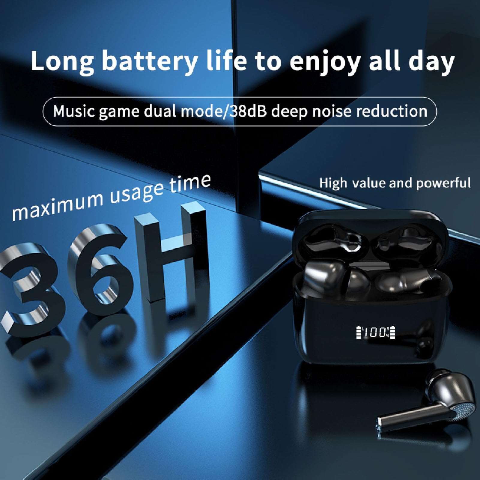 Słuchawki Douszne Z Tłumaczem Języka, Urządzenie do Tłumaczenia Języka Bluetooth 5.1, 74 Języki I 70 Akcentów Online, Natychmiastowe Bezprzewodowe Słuchawki Douszne Tłumacza Bluetooth(Czarny)