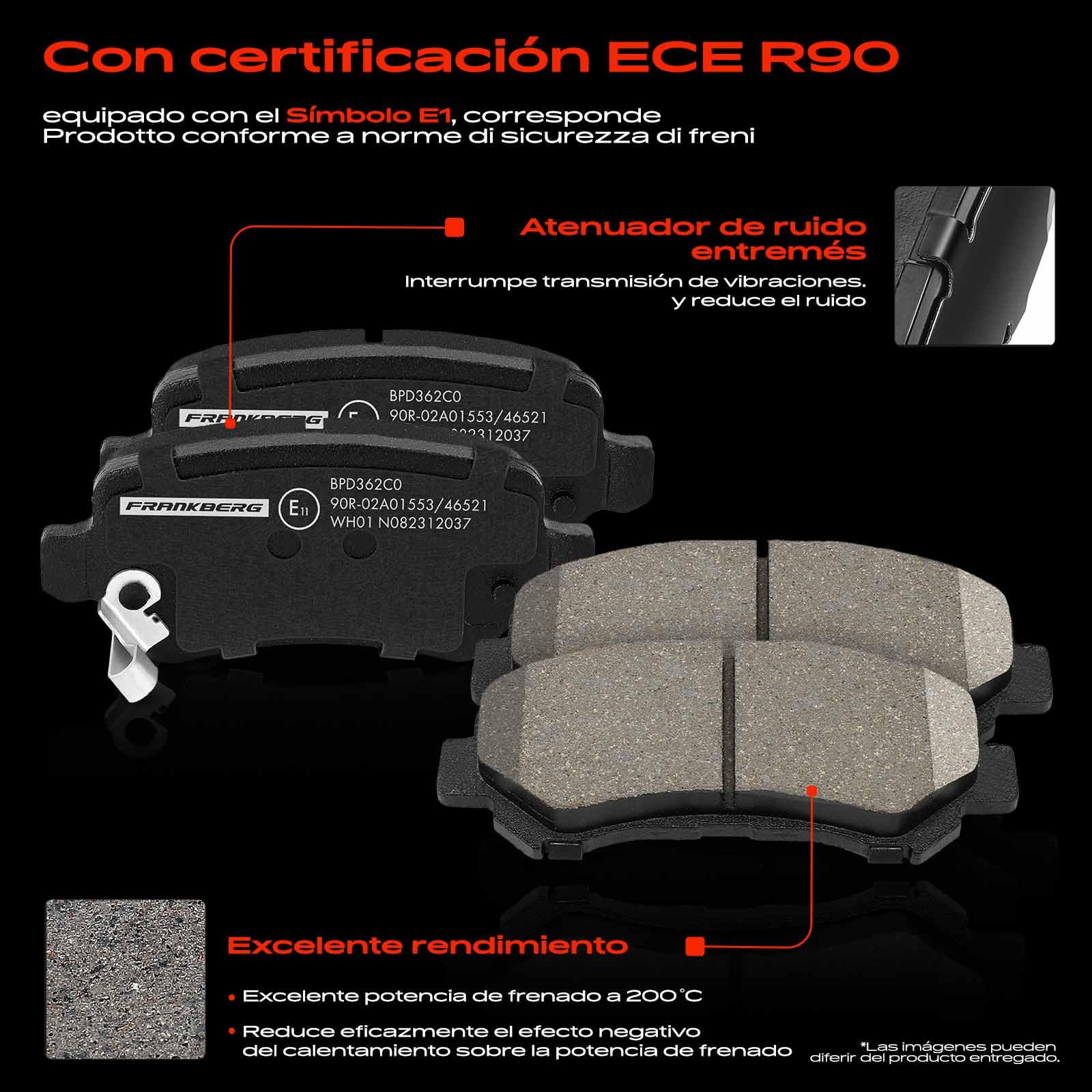 Frankberg 2 discos de freno + 4 pastillas de freno | Compatible con: Astra Classic A04, Astra G Classic T98, Tour combinado, Caravana Astra G T98, Corsa C Caja/Hatchback X01