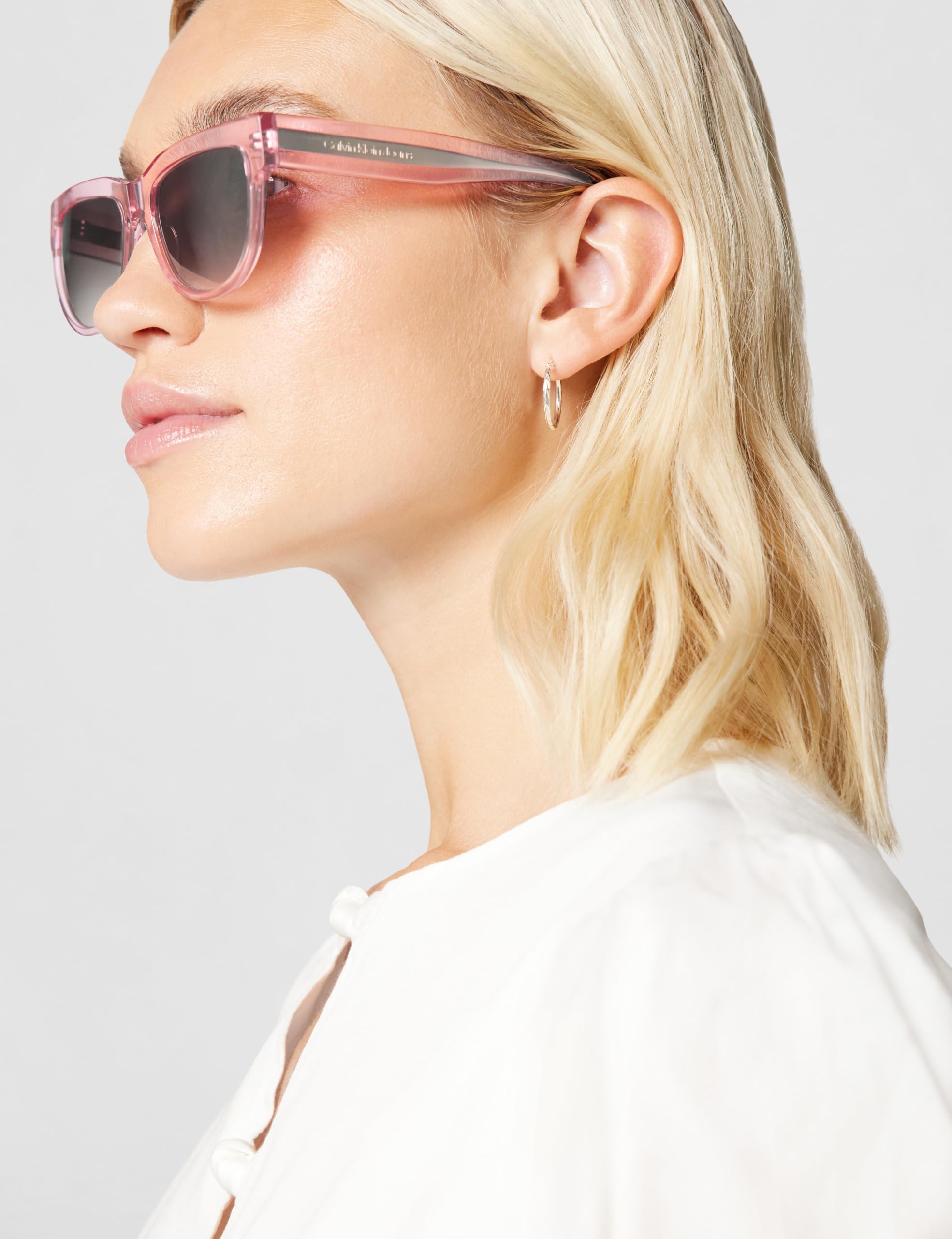 Calvin Klein Jeans Women's Sunglasses CKJ25600S - Pink To Khaki with Gradient Brown Lens