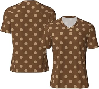 Stylish Athletic Sports Jersey Small Brown Polka Dot Mens Rugby Jersey