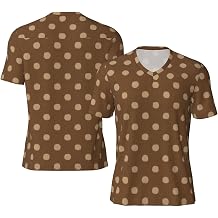 Stylish Athletic Sports Jersey Small Brown Polka Dot Men's Rugby Jersey