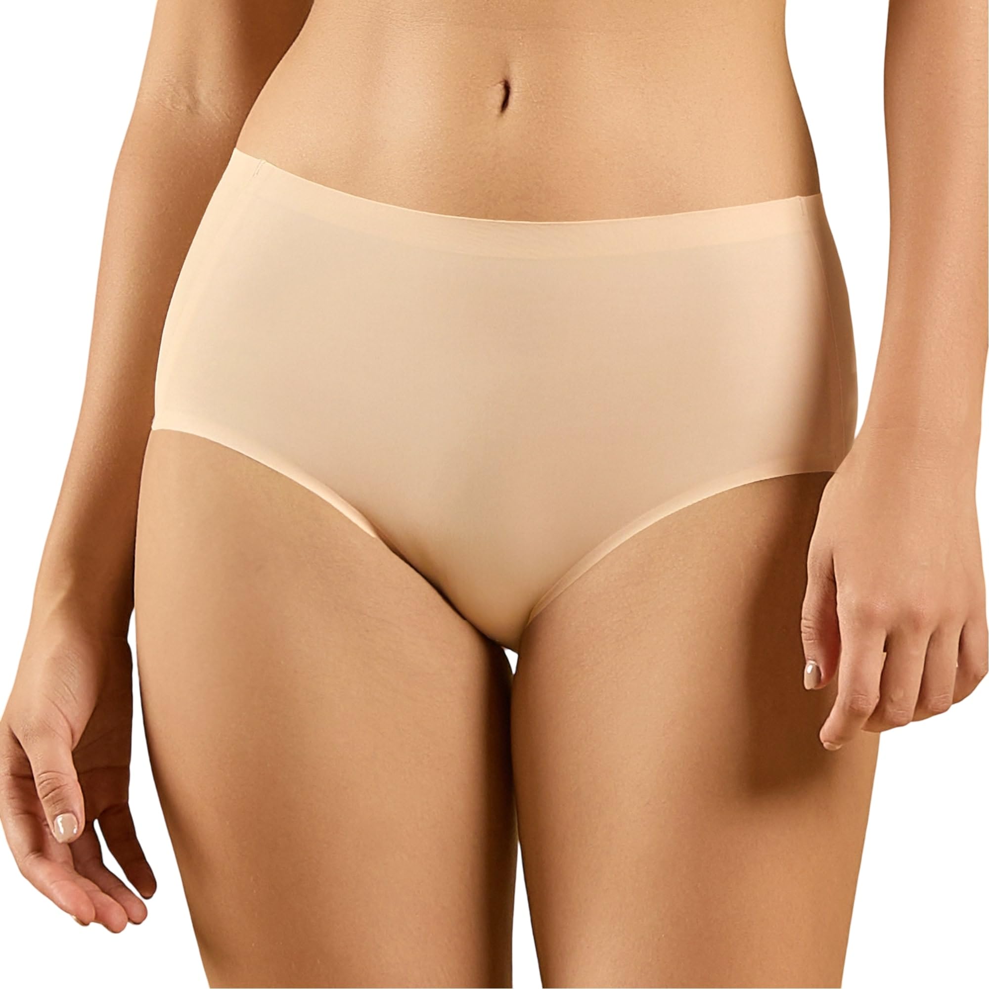 WomenSeamless Mid Waist Full Coverage Boy Shorts with No Visible Panty Line Nude-image-14