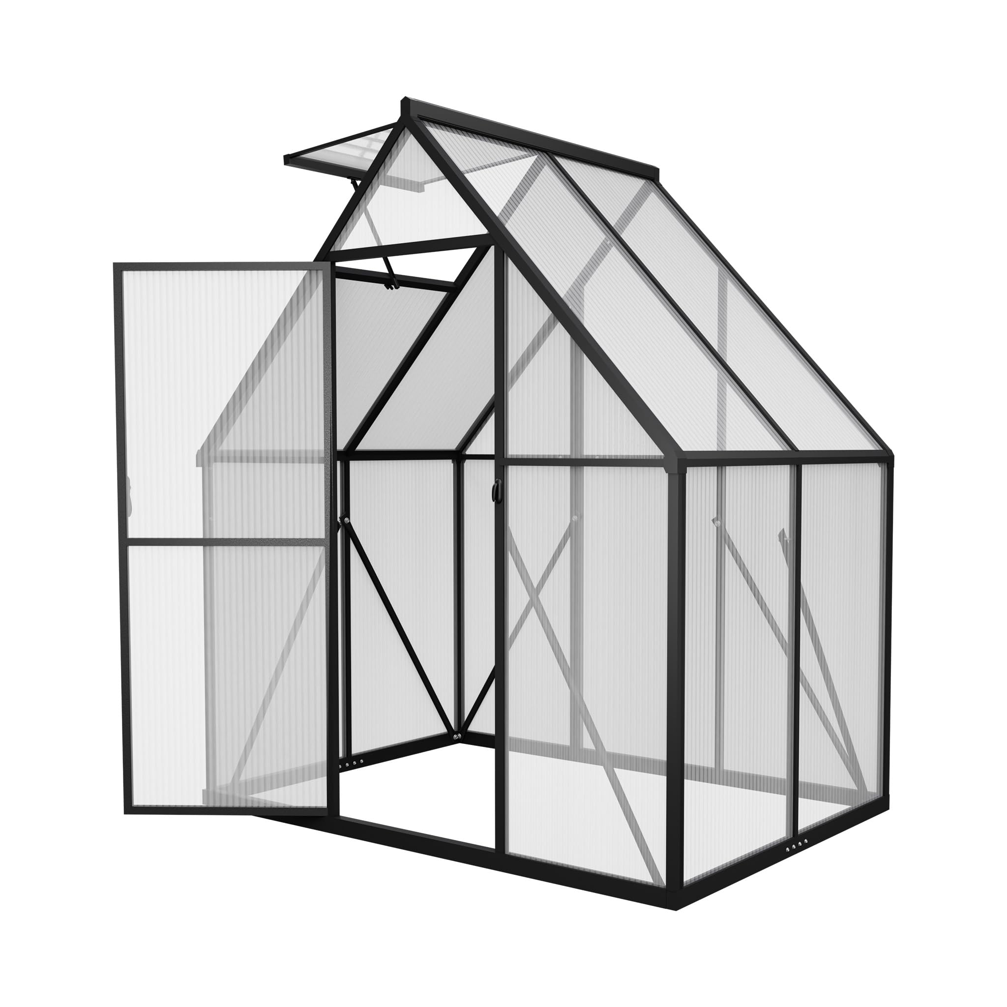HENGMEI 6x4FT Polycarbonate Greenhouse Heavy Duty Aluminium Frame