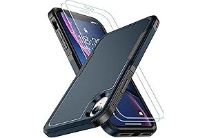 Caudabe iPhone XR Case with 10FT Drop Protection, Non-Slip, 2pcs Tempered Glass Screen Protectors