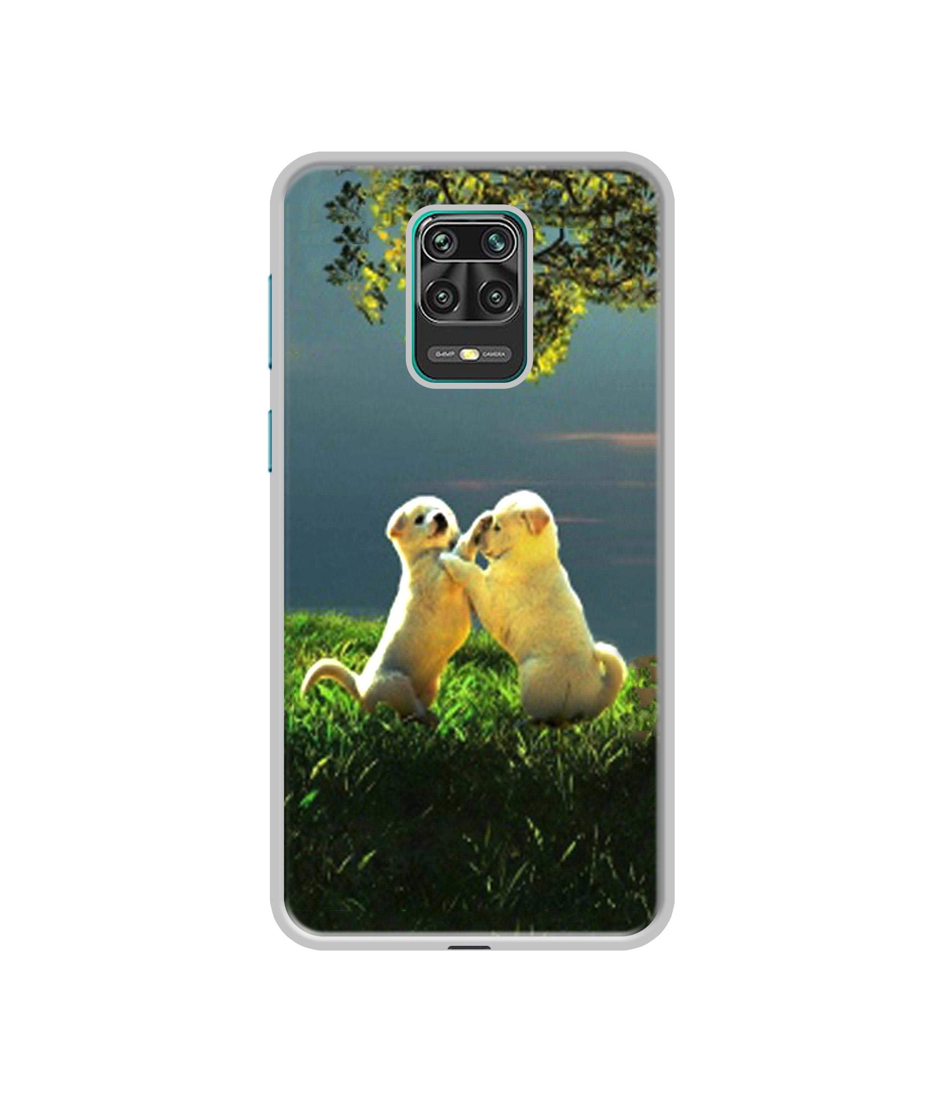 Casotec Puppy Couple Play Kids Nature Design Printed Silicon Soft TPU Back Case Cover for Mi Redmi Note 9 Pro Max