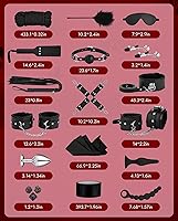 Vista 7 de Kit de Restricciones BDSM para Sexo Bondage - UTIMI Conjunto de Restricciones Mejorado con Esposas Ajustables Collar Tobillera Dados Cuentas Tapón
