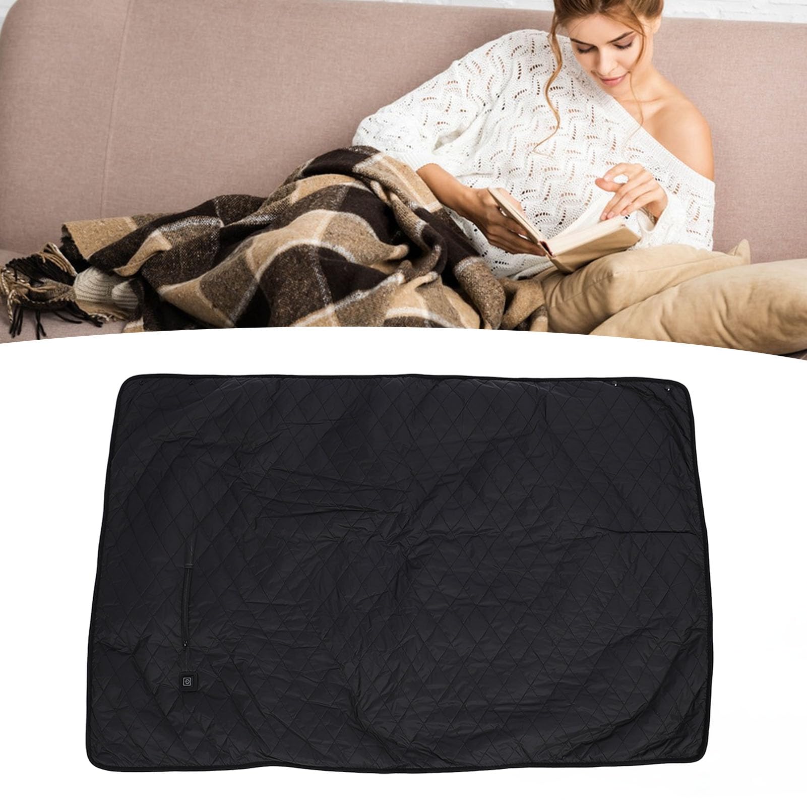 Coperta riscaldata Coperta riscaldante elettrica morbida e lavabile USB 5V per ufficio, dormitorio, casa, ufficio (Stile 1)