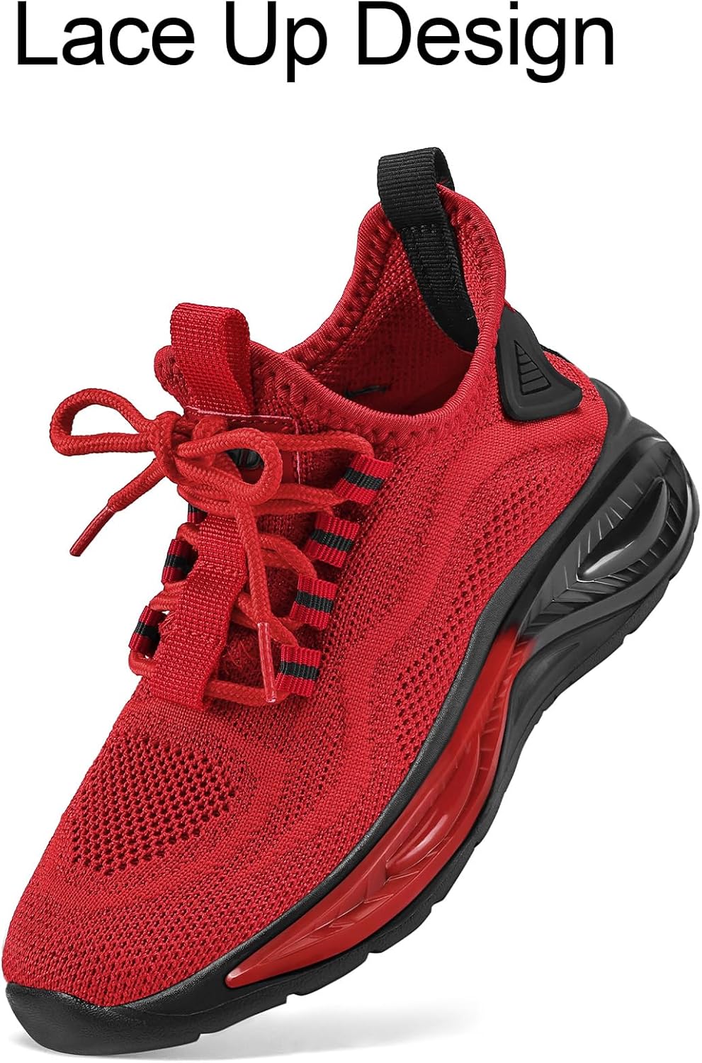 RUNSIDE Boys Girls Sneakers, Lace up Kids Tennis Shoes for Walking/Running Lightweight Breathable Gym Shoes Outdoor, Little Kid/Big Kid - Image 3