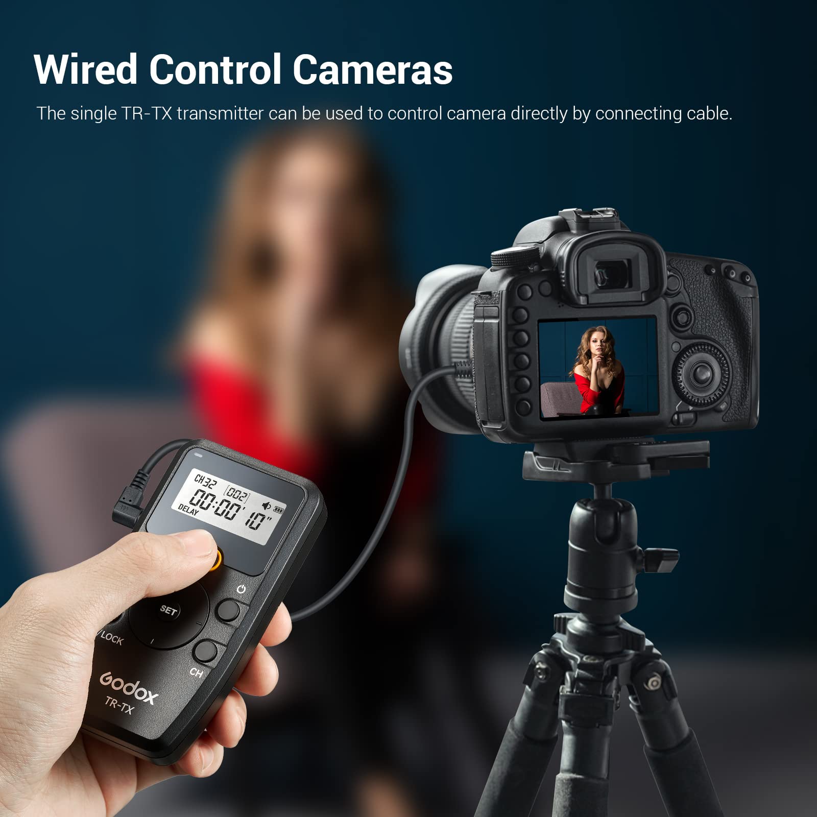 Godox TR-C3 Scatto Remoto Wireless per Canon, Telecomando Timer con Trasmettitore Ricevitore e Cavo Otturatore Compatibile con Fotocamera Canon EOS