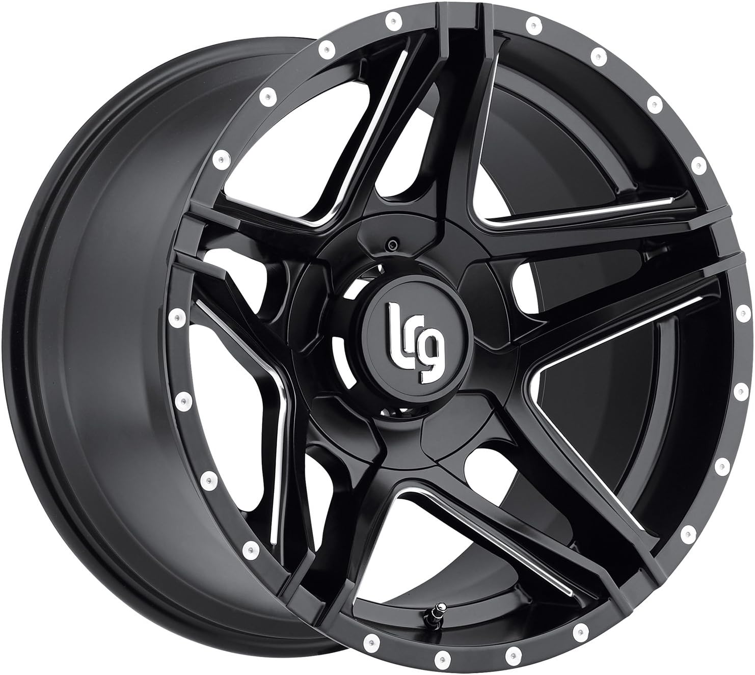 LRG Rims LRG109 Pike Black Wheel with Milled Accents (20x12"/8x170mm)