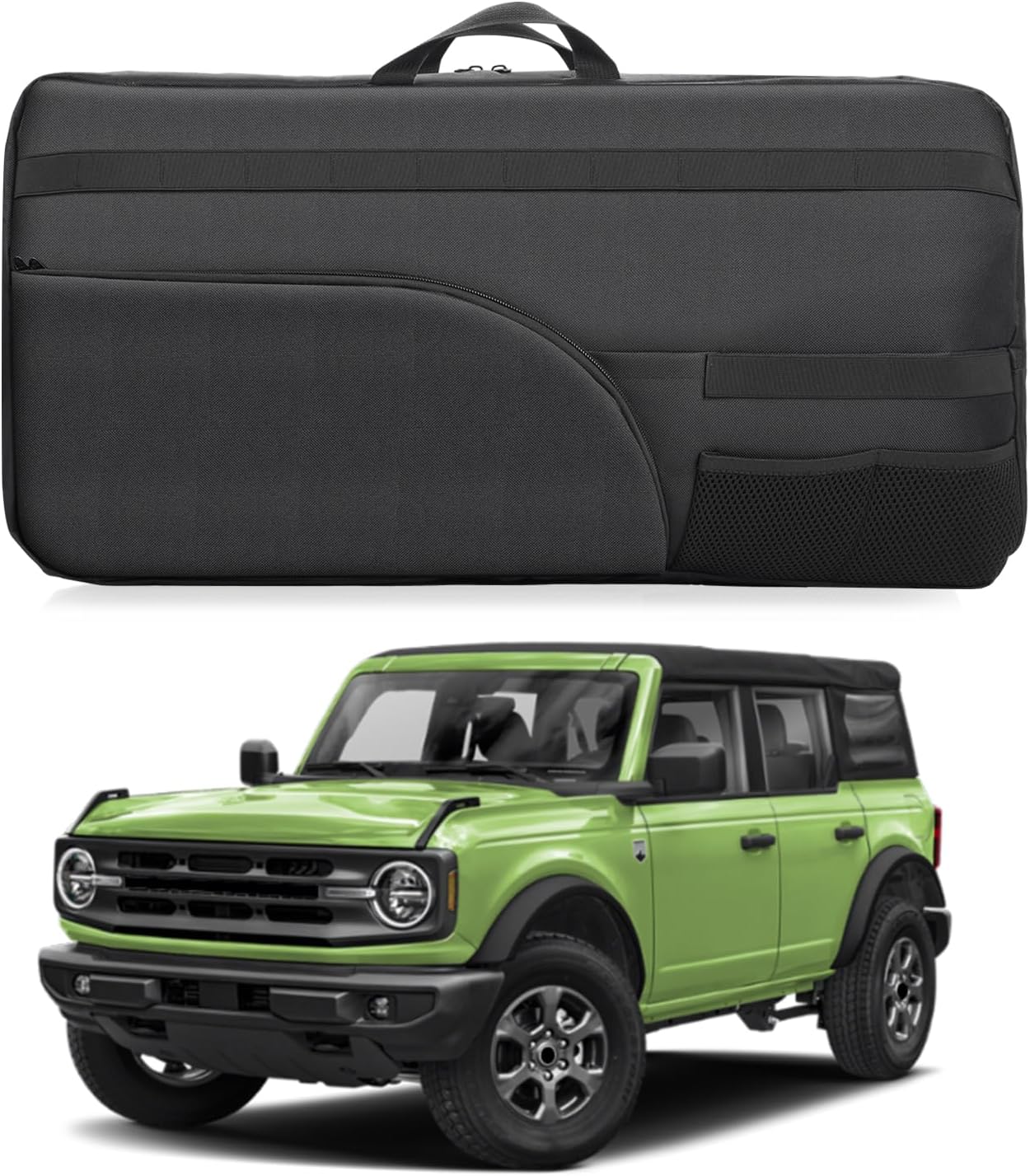 Sunsdrew 2 Pack Side Window Storage Bag Kit for 2021-2025 Ford Bronco 4 Door,2nd Row Roll Bar Cargo Suction Organizer Storage Pocket Handbag for Bronco Off-Road Accessories