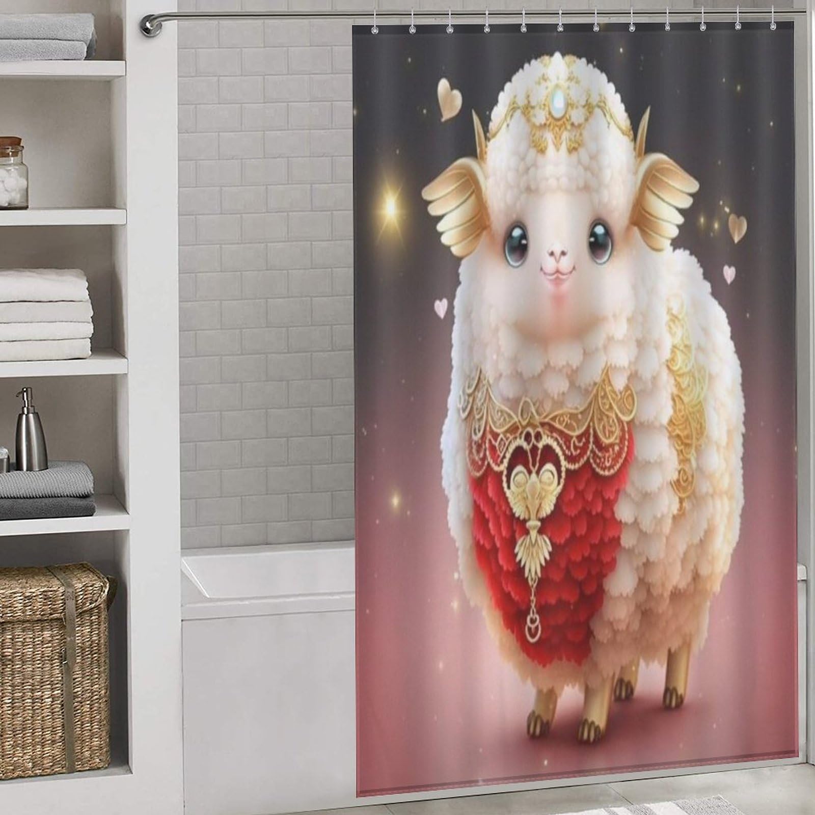 Mouton rideau de douche polyester imperméable pour baignoire