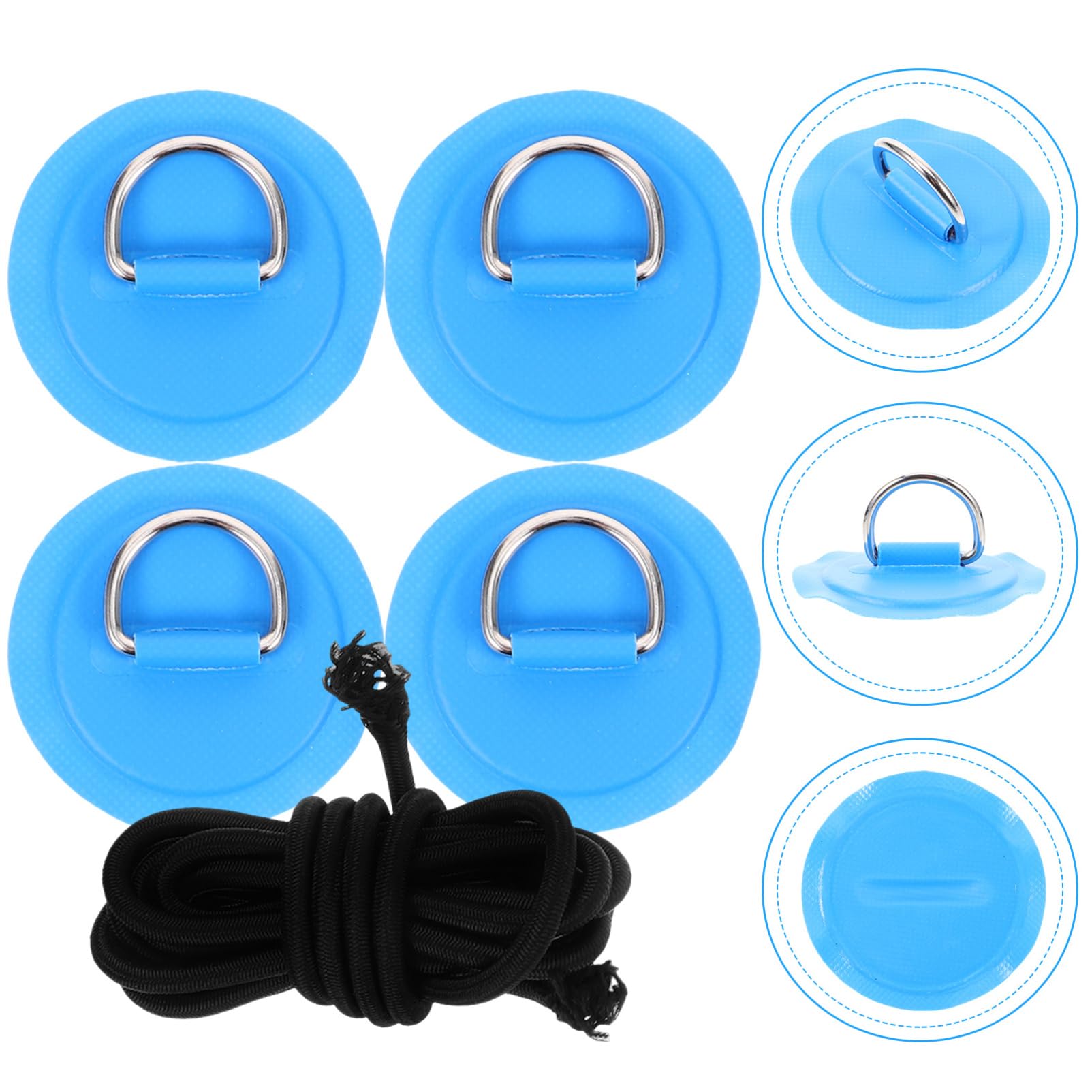 Supvox Surf-D-Ring-Schnalle aufblasbare Bretter Kajak Getränkehalter aufblasbares Kanu Meeresseil aufblasbares Sitzkissen Griffe Bootsteile D-Ring-Patch für Schlauchboote PVC Blue