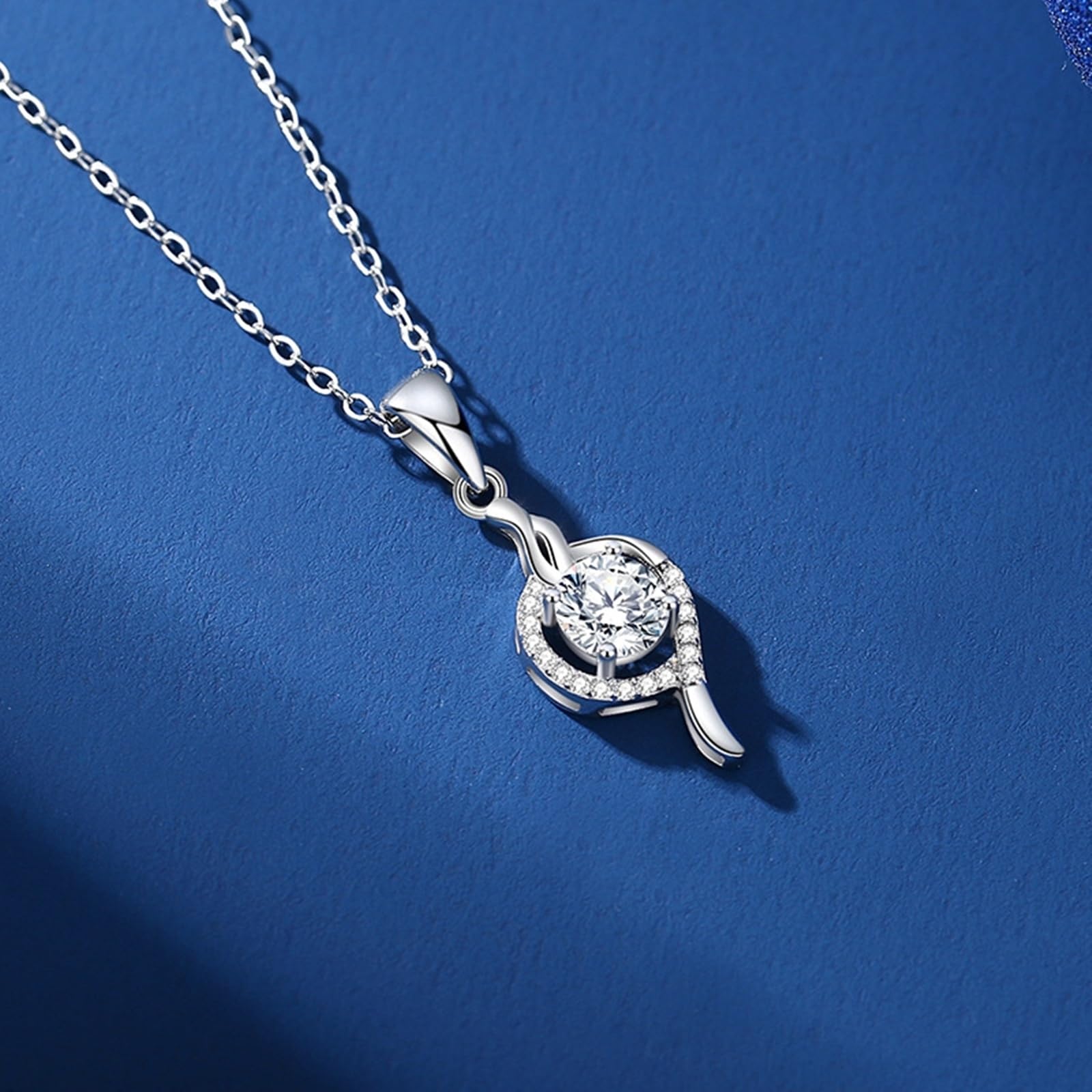 Collares de moda para mujer con moissanita, collar de oro rosa, cinta de halo de boda, cumpleaños