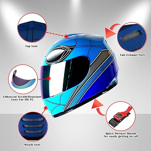 Miniatura 7 de WOW Casco completo para motocicleta, Bicicleta BMX MX para niños