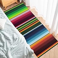 Vista 4 de Kitchen Rug Mats Set of 1 Piece Mexican Serape Colorful Stripes Non Slip Cushioned Rug Salsa Stripes Vertical Lines Anti-Fatigue Washable Comfort