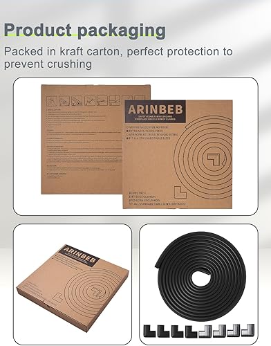 Miniatura 6 de Protector de esquina de espuma para bordes y esquinas, con parachoques de seguridad de espuma de 19 pies de longitud, protectores de esquina de mesa