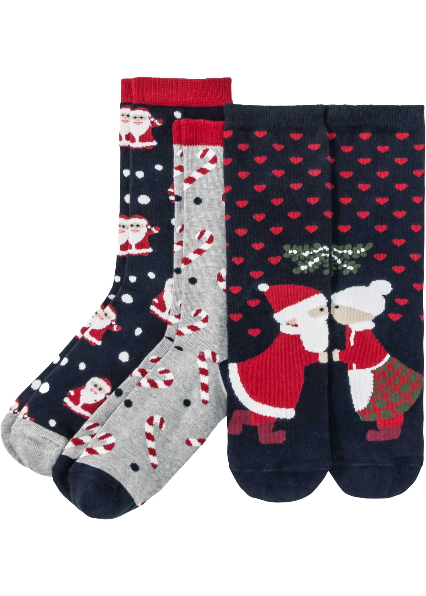 Meristanbul 3'lü Tatlı Noel Çorapları, Noel Baba, Anne, Şekeri, Yeni Yıl Hediyesi, Cristmas Hediyesi, Sevdiklerinize Yılbaşı Sıcaklığı! (Mer210, 39-42)