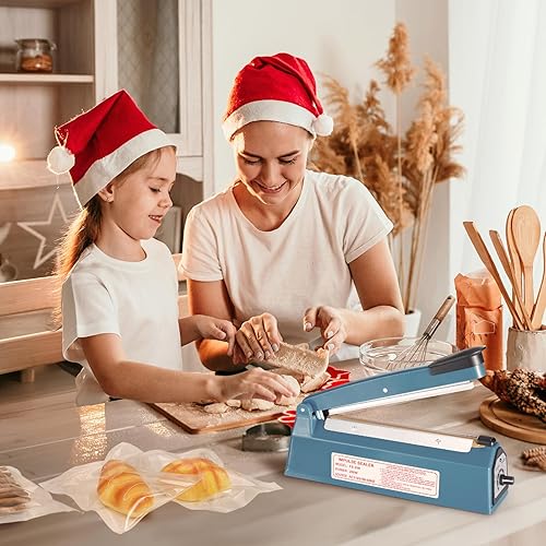 Miniatura 5 de METRONIC Sellador térmico de impulso de 8 pulgadas, sellador manual de bolsas de sellado térmico, máquina selladora para bolsas de plástico, bolsas