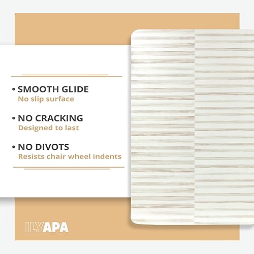 Miniatura 19 de Ilyapa Tapete para silla de oficina para suelo de madera dura, 30 x 48 pulgadas, tapete de PVC para sillas de computadora en suelos de Harwood