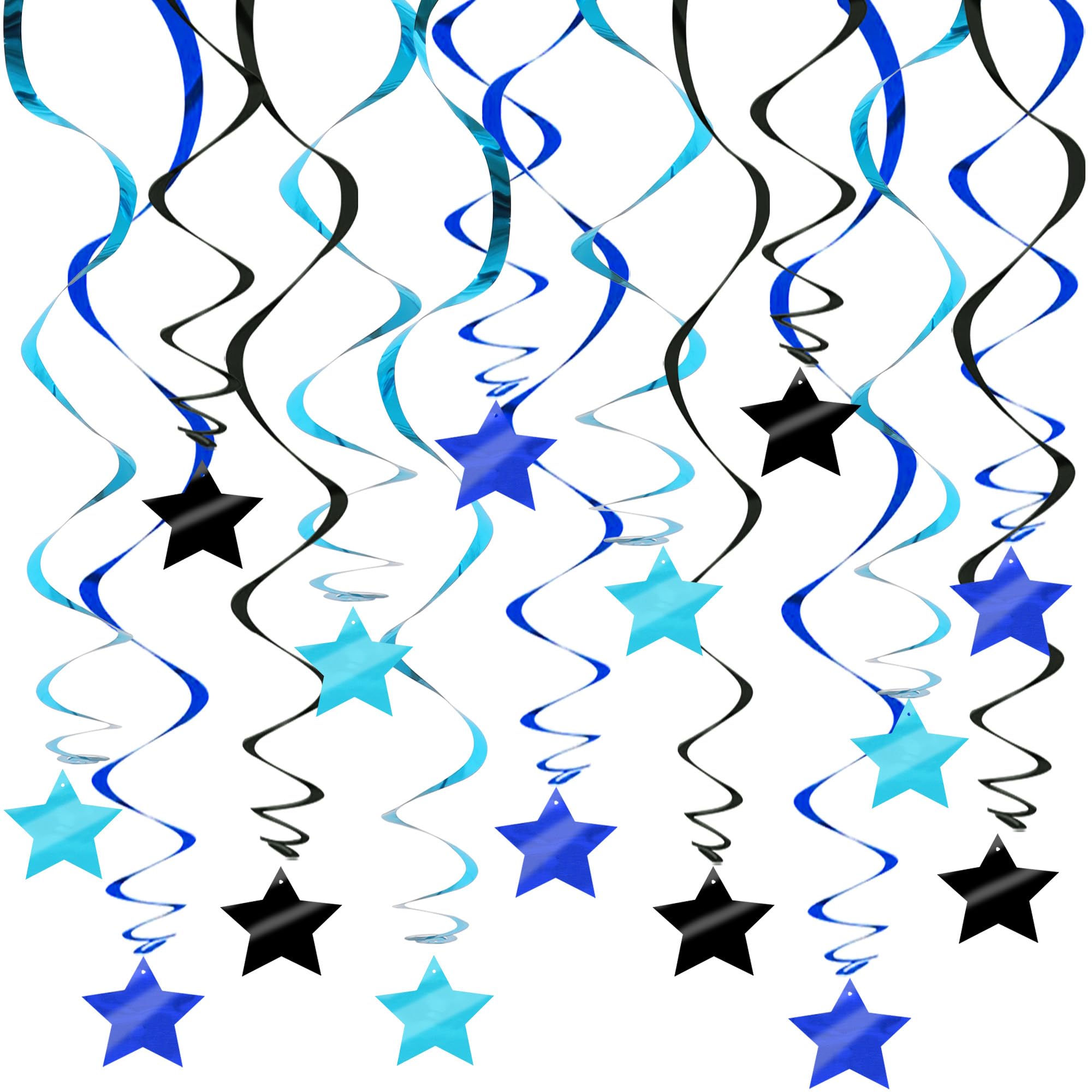 Silver Star Party Decorations - 15 Swirls -22