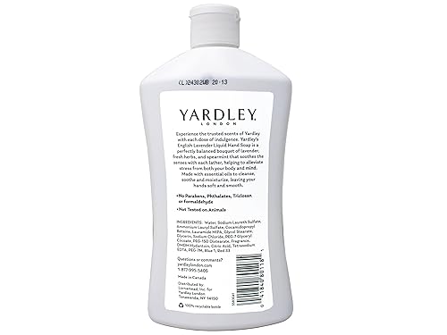 Miniatura 4 de Yardley London English Lavender, lujoso jabón de manos, hidrata y calma con aceites esenciales, 16 onzas líquidas (16.0 fl oz), paquete de 2