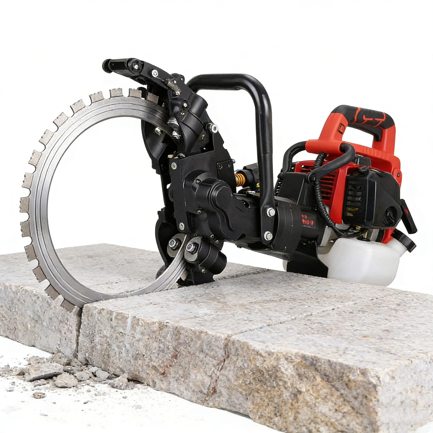 Sierra de Anillo para Hormigón a Gasolina 2026, Sierra para Hormigón con Bomba de Agua, Motor 52cc 4800W, Disco Diamante 410mm, Corte 305mm, cortadora sin Polvo para Uso en seco o húmedo