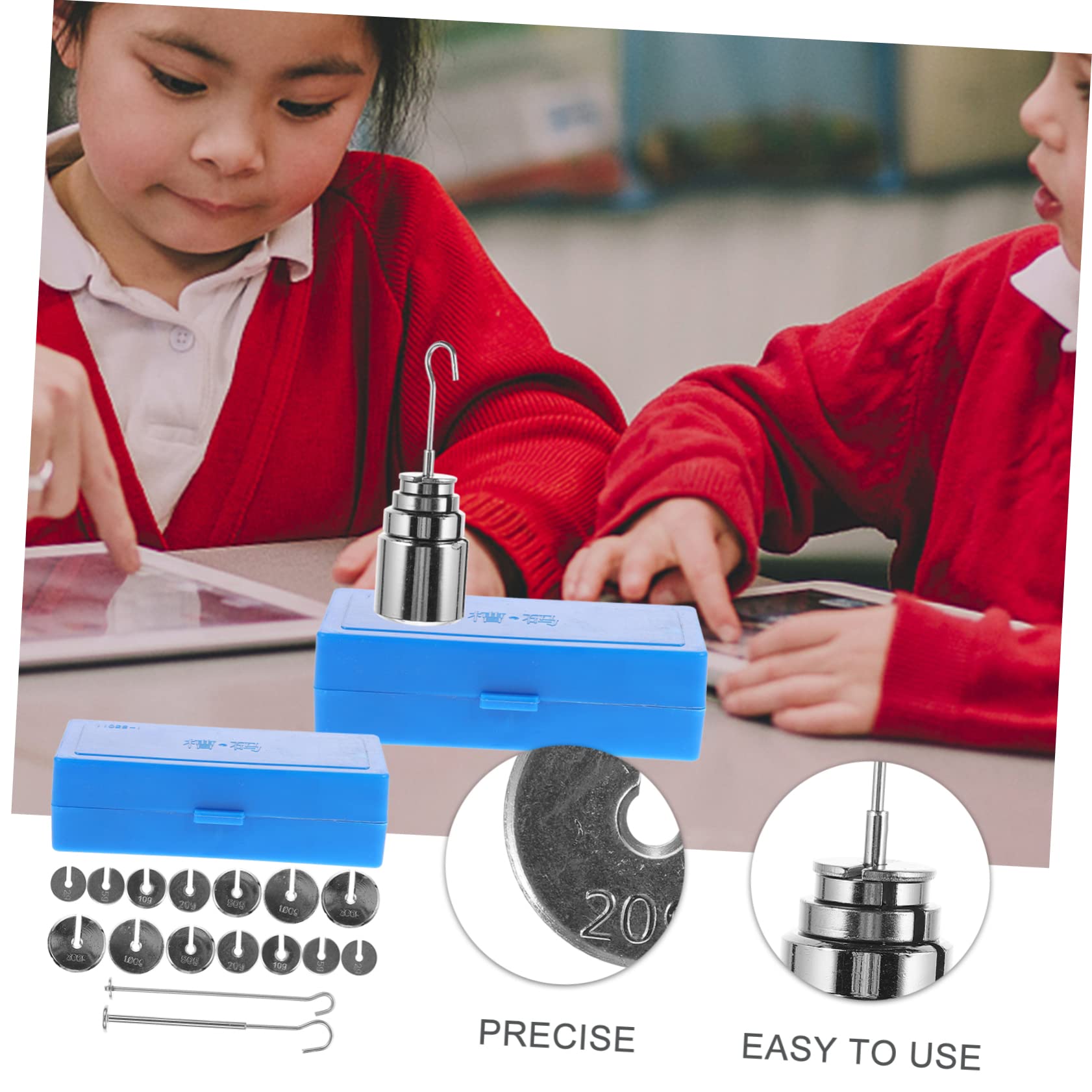 Mobestech 1 Juego Código De Ranura De Metal De Enseñanza Masa Ranurada Para Laboratorio Pesas Ranuradas Con Colgador Juego De Pesas De Prueba Métricas Pesos Métricos Acero Caja Con Gancho