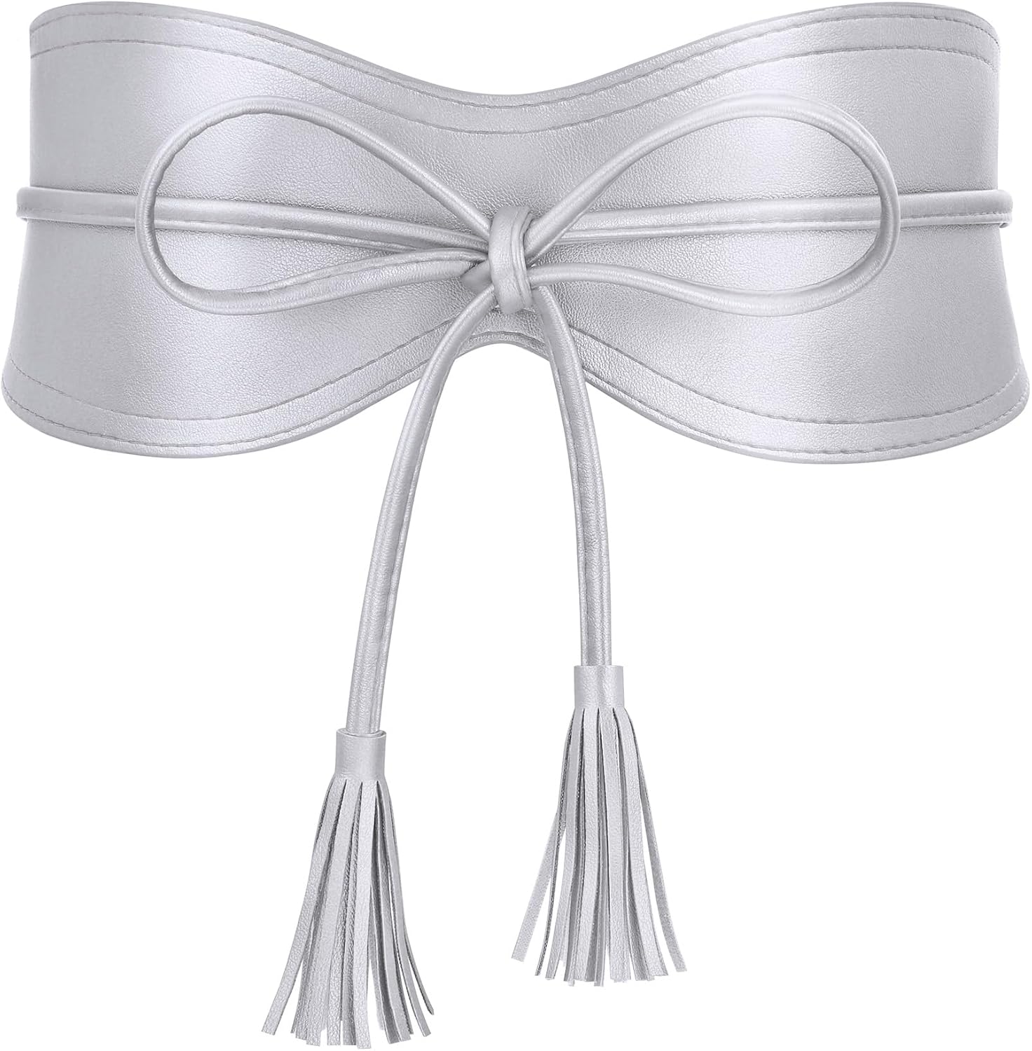 XZQTIVE Women Wide Belt for Dress Fashion Ladies Cinch Obi Belt Waistband with Tassel Tie