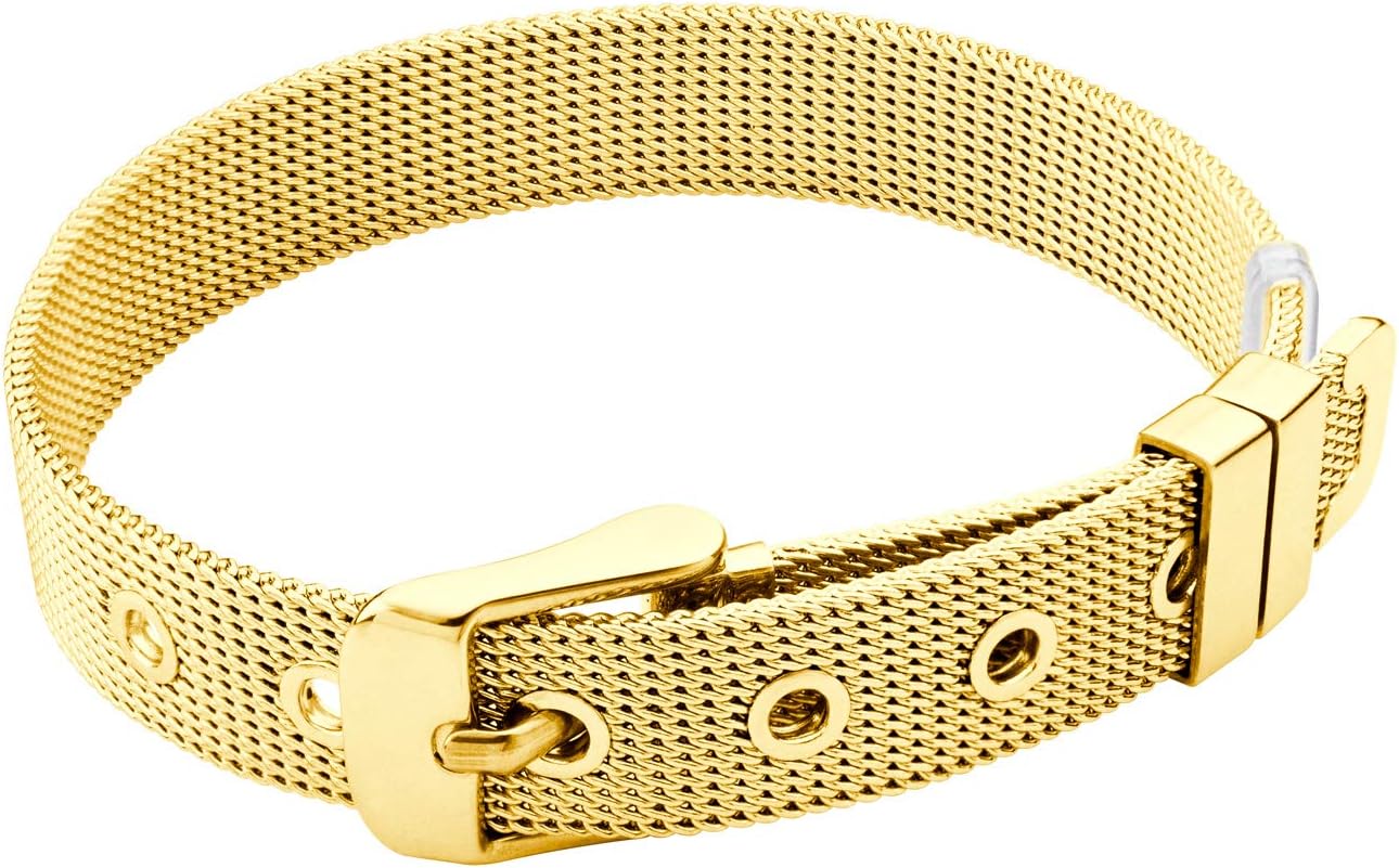 555Jewelry555Jewelry Stainless Steel Adjustable Belt Buckle Mesh Bangle Bracelet for Women