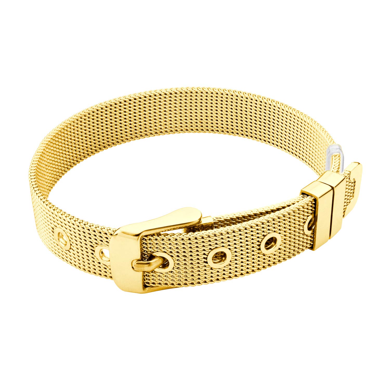 555Jewelry555Jewelry Stainless Steel Adjustable Belt Buckle Mesh Bangle Bracelet for Women
