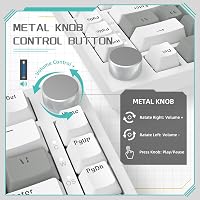 YINDIAO Ajazz AK820 Mechanikus Gamer Billentyűzet, 75% ANSI Elrendezés, Cserélhető Red Switch, Hangerőszabályzó Gombbal, PC/Mac Kompatibilis 3