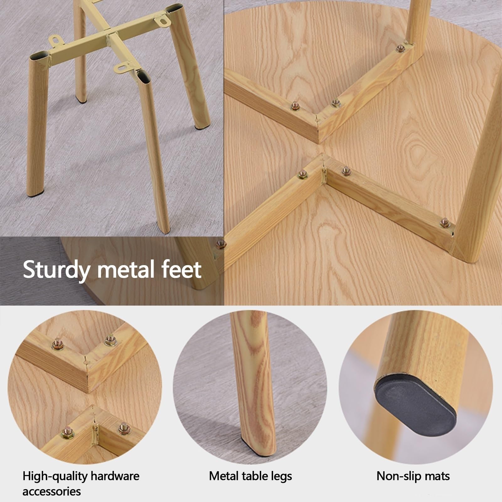 Table À Manger Ronde Avec 4 Chaises,Petite Table De Réunion Peu Encombrante