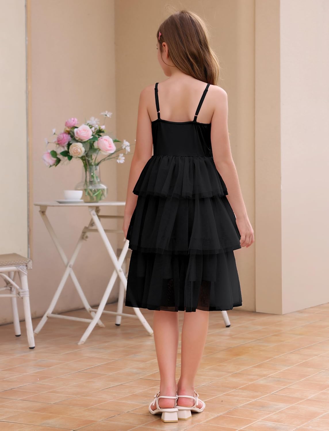 Girl Ruffle Formal Wedding Tiered Tulle Dress Teen Pageant Birthday HOCO School Prom Outfits Junior Graduation Dress - Image 2
