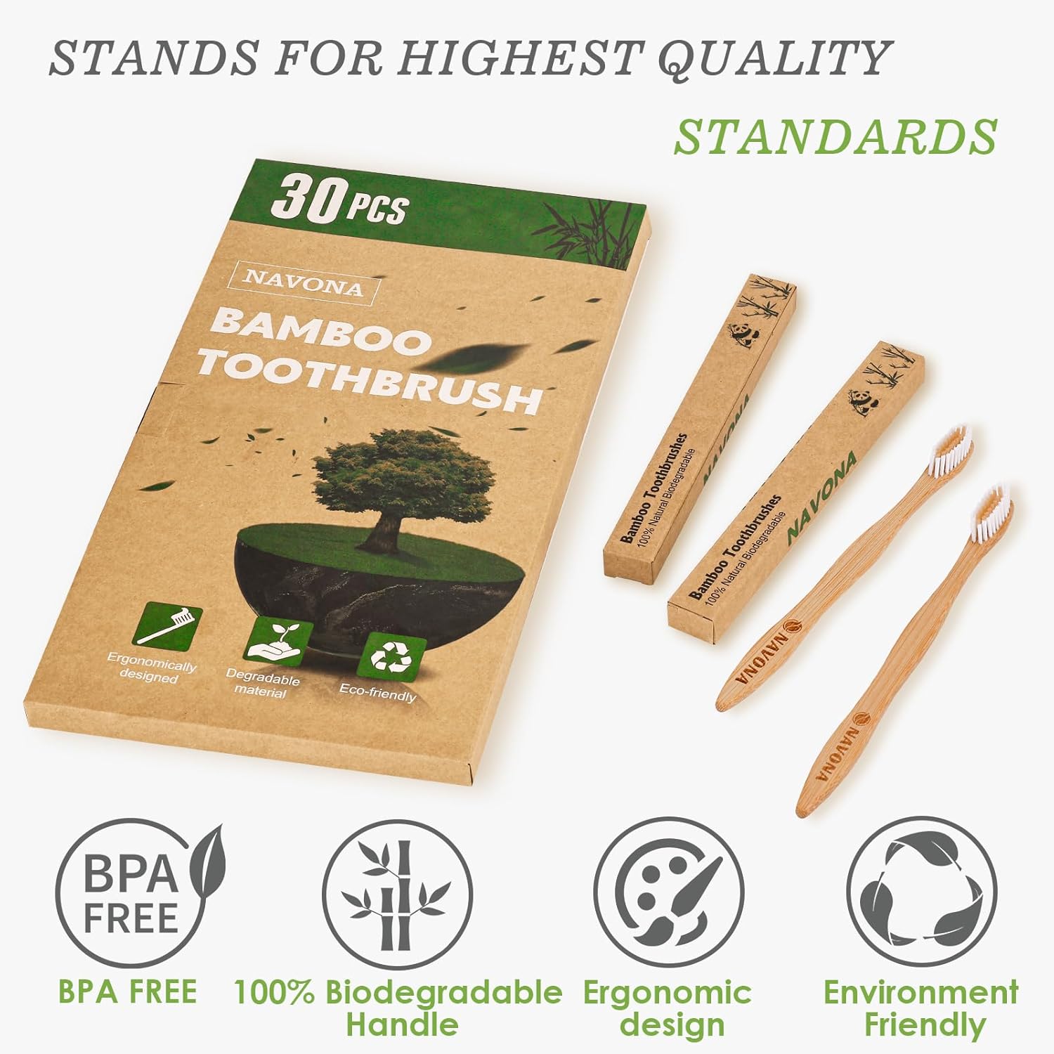 Bboo Toothbrushes Pa, Medium Soft Bristles