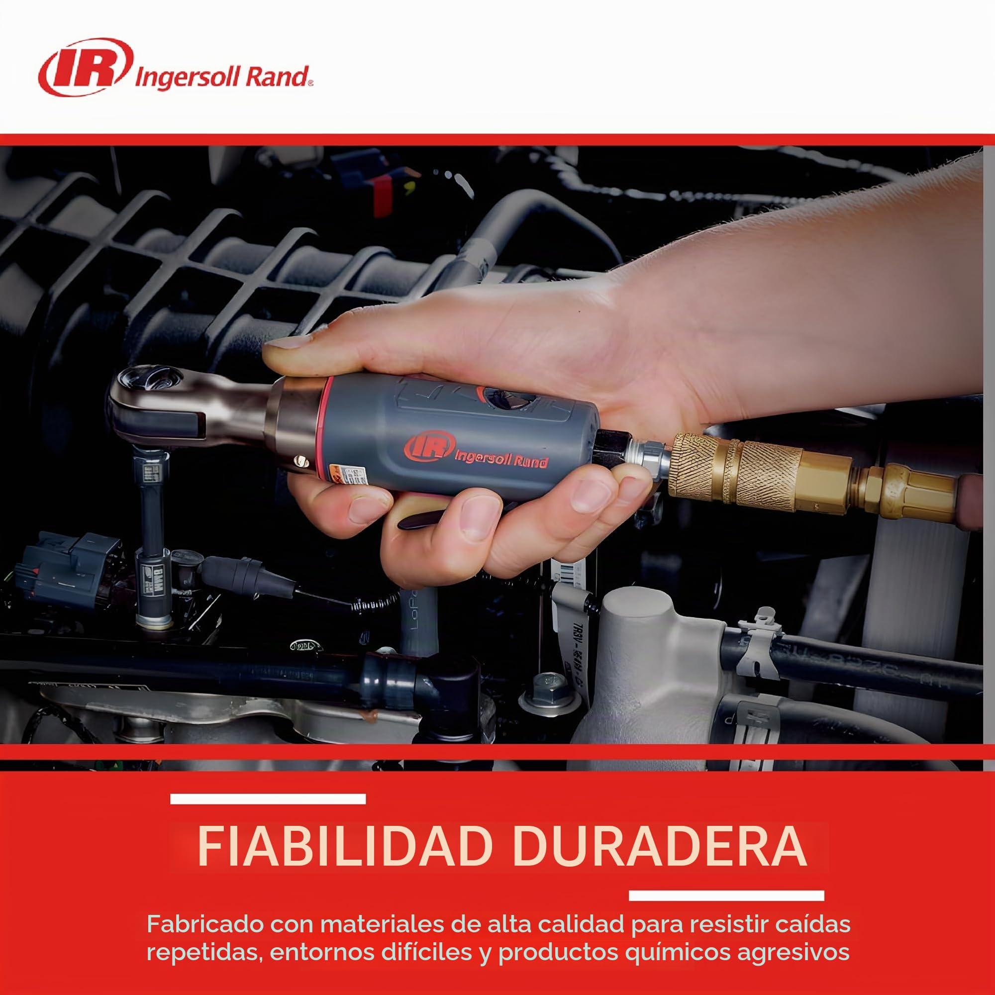 Ingersoll-Rand Mini Llave de Carraca Neumática 1105MAX-D2, 1/4", con 40,7 Nm y 300 RPM para Uso Profesional en Talleres de Mecánica