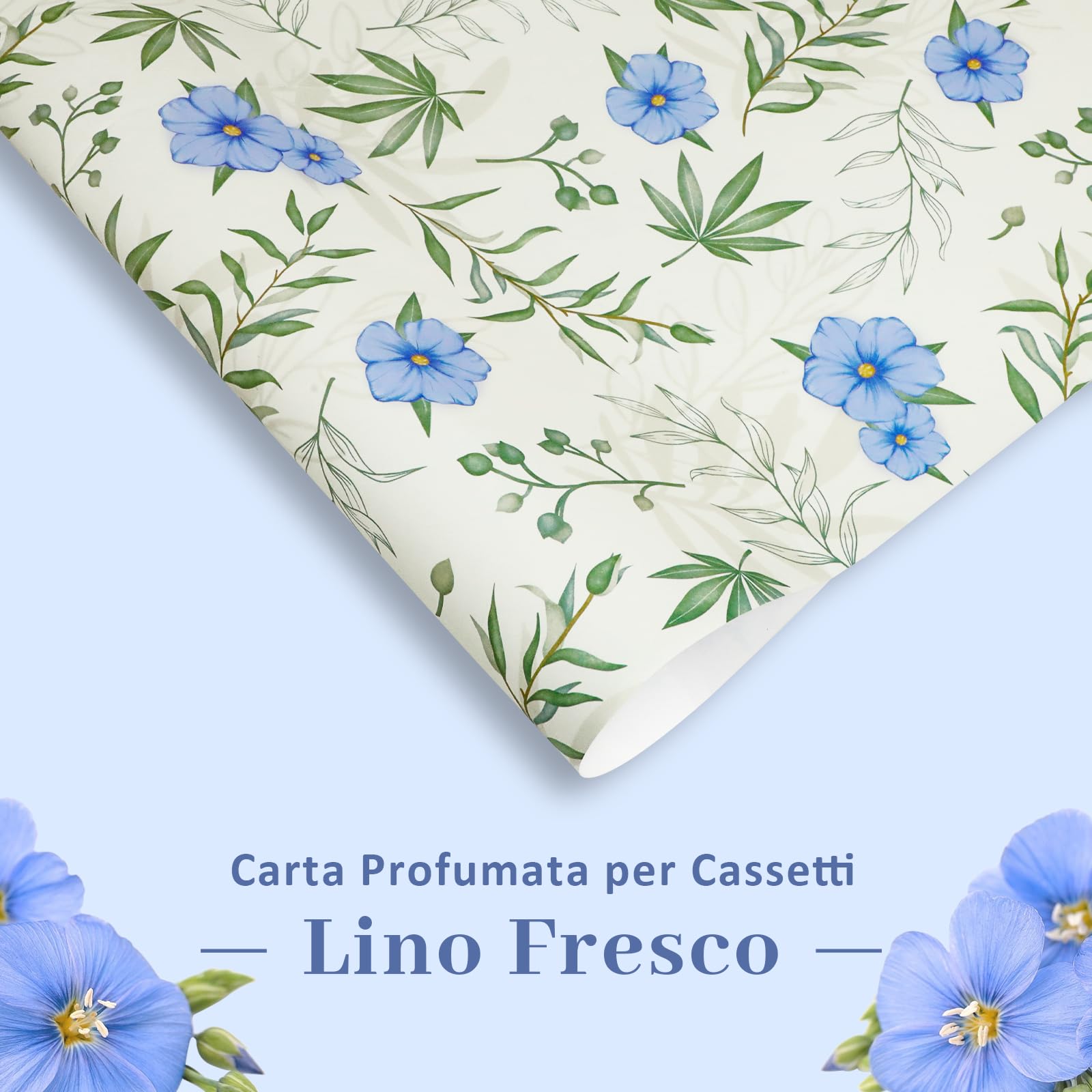 LA BELLEFÉE Carta Profumata Cassetti, Lino Fresco Tappeto Cassetto Profumato, 6 carte, Profumo Armadio Linge, Può essere utilizzato per Cassetti, Armadi
