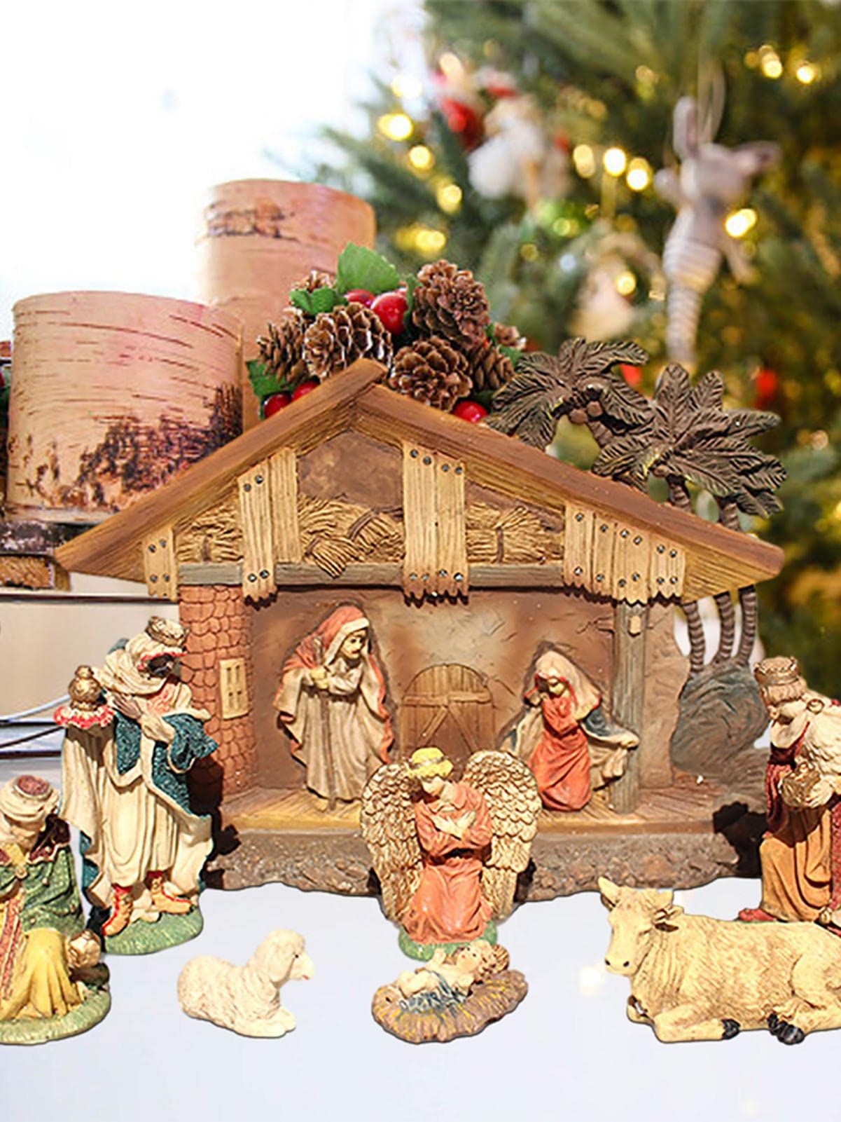 Figurine De Berger Avec Chèvre Pour Crèche En Bois - DOLFILAND