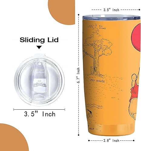 Miniatura 3 de Bear - Vaso de acero inoxidable de 20 onzas a prueba de fugas con popote y tapa, taza de café de viaje para el hogar al aire libre, vasos térmicos