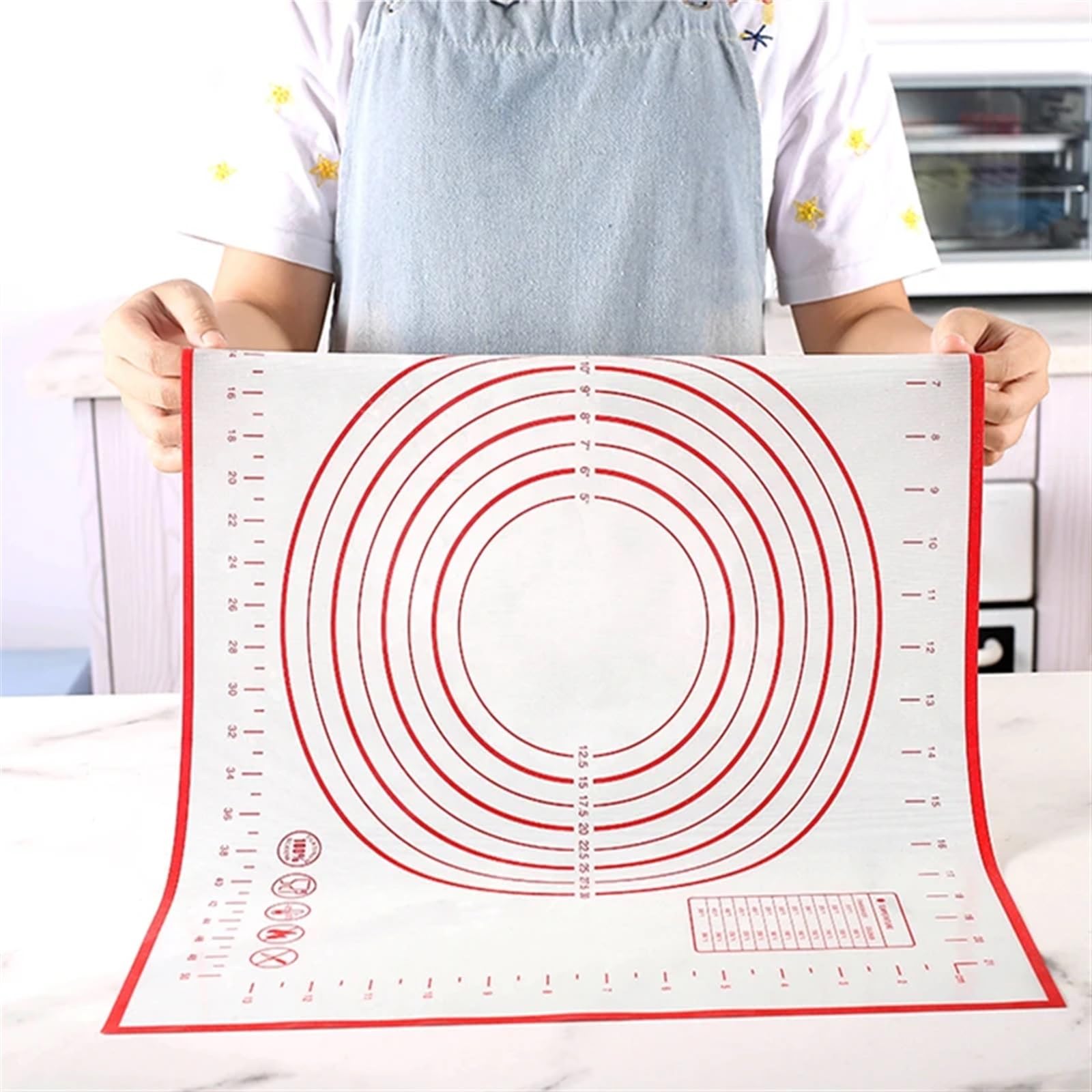 Tappetino per impasto in silicone di grandi dimensioni, per la cucina, tappetino in silicone (colore: Black Baking, dimensioni: 50 x 70)