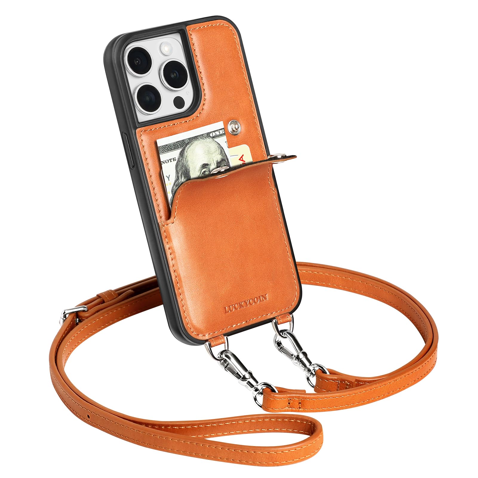Amazon.com: LUCKYCOIN Crossbody Wallet Phone Case for iPhone 15