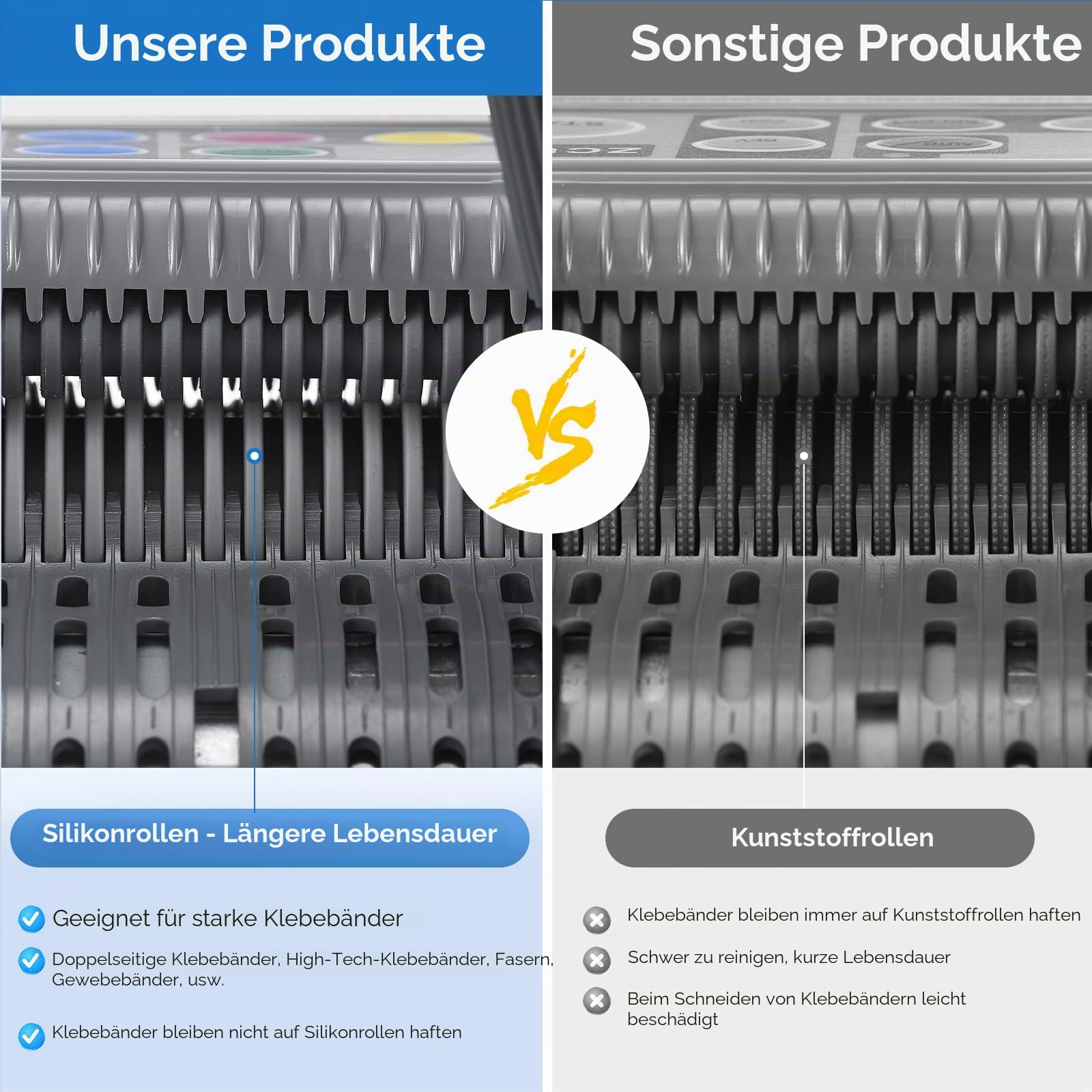Automatischer klebebandabroller, Verbesserter Automatische Elektrischer Bandspender mit Silikongetriebe für Bandbreite 6-60mm, Länge 999mm MAX, Elektrischer Klebeband-Schneider für Büro