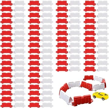 Agatige 120Pcs RC Car Barrier, RC Drift Race Track Road Barrier, Universal Remote Controlled Car Racing Track Road Barriers Remote Control Vehicles Drift Field Fence Runway Decorative Accessories