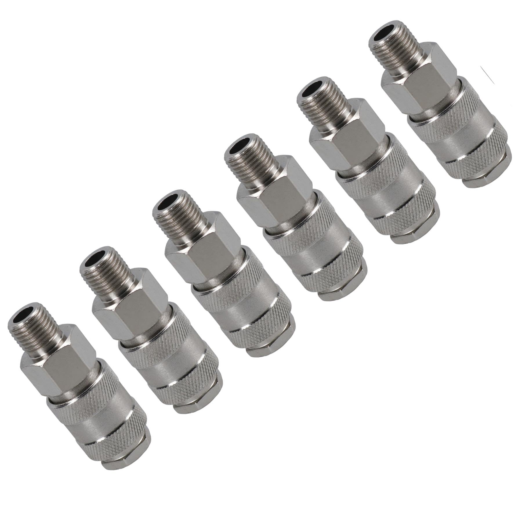 Euro Air Line Quick Release Hose Coupler Connector 1/4 BSP Male Thread 6pc